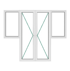 Распашные двери, глухие окна